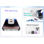 USAMS φορτιστής τοίχου US-CC189, USB & USB-C, 30W PD, μαύρος - Image 3