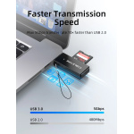 CABLETIME card reader CT-ASD3-PB για SD & micro SD, USB, 5Gbps, μαύρο - Image 2