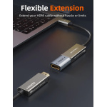 CABLETIME αντάπτορας HDMI CT-HEF8K-AG, 8K/60Hz, 4K/120Hz, 48 Gbps, γκρι - Image 2
