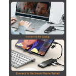 CABLETIME USB hub CT-HUBT3-PB, 4x θυρών, 5Gbps, USB/USB-C σύνδεση, μαύρο - Image 2