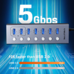 CABLETIME USB hub CT-HUBU7-AG, 7x θυρών, 5Gbps, USB σύνδεση, 1m, γκρι - Image 5