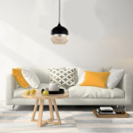 POWERTECH φωτιστικό οροφής HLL-0028, E27, 20x20cm, γυάλινο, μαύρο - Image 2
