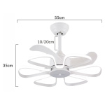 POWERTECH ανεμιστήρας οροφής HLL-0173 με LED φως, 96W, Φ55x35cm, λευκός - Image 4