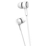 USAMS earphones με μικρόφωνο EP-12, 3.5mm σύνδεση, Φ10mm, 1.2m, λευκά