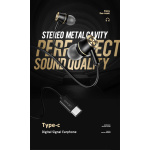 USAMS earphones με μικρόφωνο US-SJ482, USB-C σύνδεση, Φ10mm, 1.2m, μαύρα - Image 2