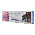 HOME USE υφασμάτινη παπουτσοθήκη HUH-0182 με 9 ράφια, 57x28x160cm, γκρι - Image 3