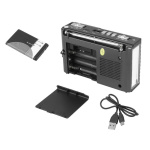 HMIK φορητό ραδιόφωνο & ηχείο MK-918 με φακό, USB/TF/AUX, γκρι - Image 3