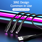 USAMS καλώδιο USB σε USB-C/Lightning/Micro USB US-SJ374, 10W, 1m, μαύρο - Image 3