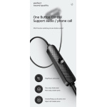 USAMS earphones με μικρόφωνο EP-42, 3.5mm σύνδεση, Φ10mm, 1.2m, μαύρα - Image 3