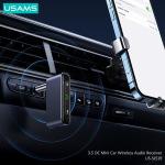 USAMS ασύρματο audio receiver US-SJ519 με μικρόφωνο, Bluetooth 5.0, γκρι - Image 2