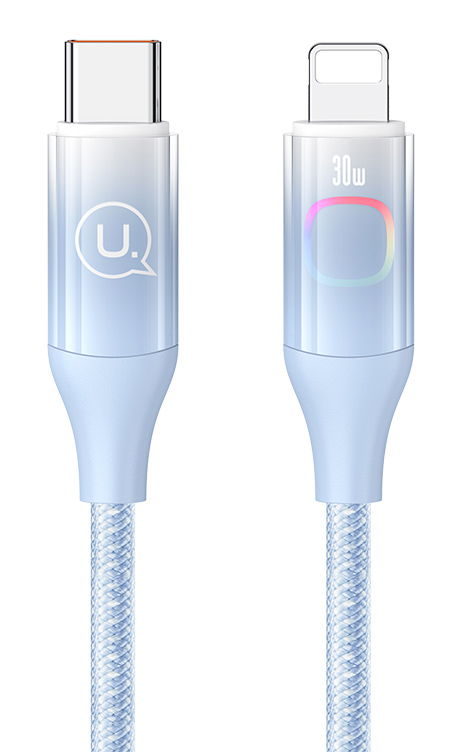 SJ638USB03 USAMS καλώδιο Lightning σε USB-C US-SJ638, 30W PD, 1.2m, μπλε - Image 1