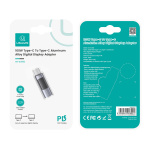USAMS αντάπτορας USB-C US-SJ682 με οθόνη, 100W, γκρι - Image 4