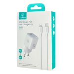 USAMS φορτιστής τοίχου US-YX με καλώδιο Lightning, USB-C 20W, λευκός - Image 3