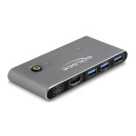 DELOCK HDMI KVM switch 18647 με 4x θύρες USB 5Gbps, 8K/30Hz, γκρι - Image 2