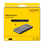 DELOCK HDMI KVM switch 18647 με 4x θύρες USB 5Gbps, 8K/30Hz, γκρι - Image 4
