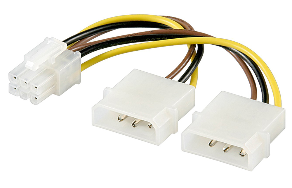 51360 GOOBAY καλώδιο 2x molex 4pin σε 1x 6pin 51360, 0.15m - Image 1