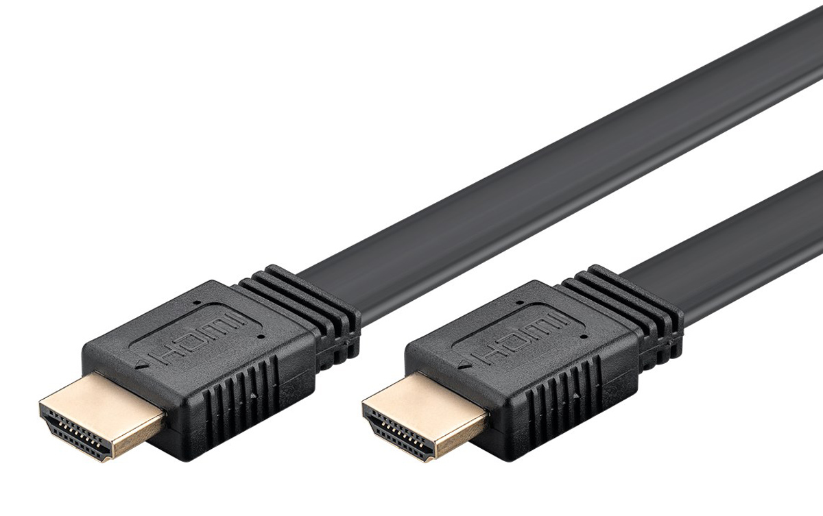 61281 GOOBAY καλώδιο HDMI 2.0 61281, Ethernet, flat, 4K/60Hz 18 Gbps, 5m, μαύρο - Image 1
