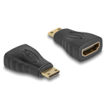 DELOCK αντάπτορας mini HDMI σε HDMI 65244, gold plated, μαύρος