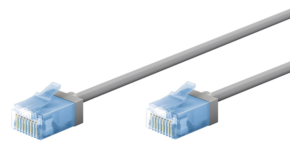 74224 GOOBAY καλώδιο δικτύου 74224, CAT 6A U/UTP, slim, copper, 10Gbps, 3m, γκρι - Image 1
