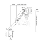BRATECK βάση γραφείου Gas Spring για οθόνες 17" - 32", 2-10kg - Image 9