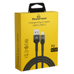 POWERTECH καλώδιο USB σε USB-C PTR-0129, PD 60W, copper, 60cm, μαύρο - Image 2