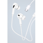 USAMS earphones με μικρόφωνο EP-41, USB Type-C, 10mm, 1.2m, λευκά - Image 5