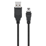 GOOBAY καλώδιο USB 2.0 σε USB mini 50769, copper, 5m, μαύρο