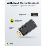 GOOBAY αντάπτορας DisplayPort σε HDMI 51719, 1920x1200p, μαύρος - Image 4