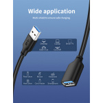 CABLETIME καλώδιο προέκτασης USB CT-AMAFN, 5Gbps, 2m, μαύρο - Image 4