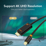 CABLETIME καλώδιο mini DisplayPort σε HDMI CT-03G4K60, 4K, 1.8m, λευκό - Image 3