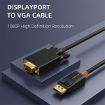CABLETIME καλώδιο DisplayPort σε VGA CT-04G, 1080p, 3m, μαύρο - Image 4