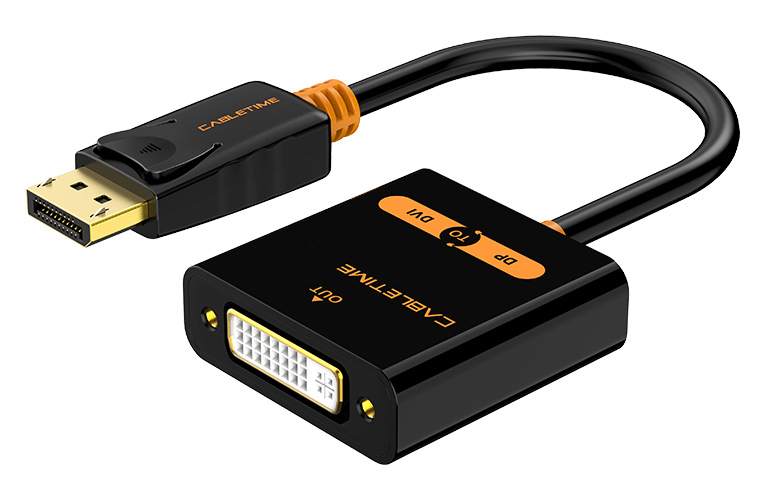 5210131039007 CABLETIME αντάπτορας DisplayPort σε DVI CT-02G, 1080p, μαύρος - Image 1