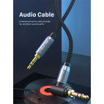CABLETIME καλώδιο ήχου 3.5mm CT-P11RGN, γωνιακό, AUX, 1.8m, μαύρο - Image 2
