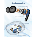 LDNIO earphones με θήκη φόρτισης T02, True Wireless, HiFi, Φ13mm, λευκά - Image 5
