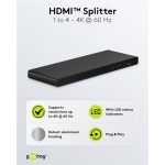GOOBAY HDMI splitter 58483, 4 σε 1, 4K/60Hz, μαύρο - Image 4