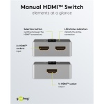 GOOBAY HDMI switch 58486, 2-in σε 1-out, 4K/60Hz, μαύρο - Image 5