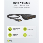 GOOBAY HDMI switch 58488, 3-in σε 1-out, 4K/60Hz, μαύρο - Image 4