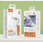 LDNIO φορτιστής τοίχου A2526C με καλώδιο, USB & USB-C, 45W PD, λευκός - Image 7