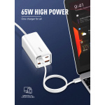 LDNIO σταθμός φόρτισης A4610C, 2x USB-C & 2x USB, 65W, PD/QC, λευκός - Image 3