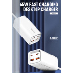 LDNIO σταθμός φόρτισης A4610C, 2x USB-C & 2x USB, 65W, PD/QC, λευκός - Image 4