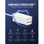 LDNIO σταθμός φόρτισης A4610C, 2x USB-C & 2x USB, 65W, PD/QC, λευκός - Image 5