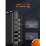 LDNIO σταθμός φόρτισης A6140C, 3x USB-C/3x USB, 140W, PD/QC, GaN, μαύρος - Image 4