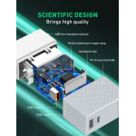LDNIO φορτιστής τοίχου A2620C με καλώδιο, USB & USB-C, 65W PD, λευκός - Image 5