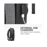 ARCTIC HUNTER τσάντα πλάτης B00227L με θήκη laptop 17", 41L, USB, μαύρη - Image 4