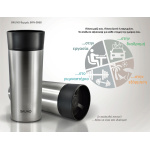 BRUNO θερμός BRN-0068, εργονομικό καπάκι, anti-slip, 360ml, ασημί - Image 2