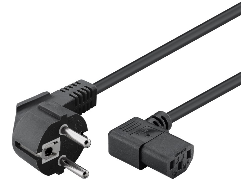 CAB-P015-1 POWERTECH καλώδιο τροφοδοσίας για Η/Υ CAB-P015, 90°, 3 Pin, 1.5m, μαύρο - Image 1
