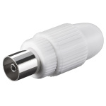 POWERTECH βύσμα κεραίας PAL CAB-V031, θηλυκό, 15.88mm, λευκό, 5τμχ