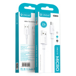 CELEBRAT καλώδιο Micro USB σε USB CB-24M, 2.1A, 1.2m, λευκό - Image 3