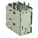 USB 2.0 Connector Triple, up, Silver/Black - Image 2
