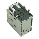 USB 2.0 Connector Triple, up, Silver/Black - Image 3